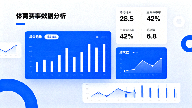 体育数据分析界面中的统计图表与数据面板